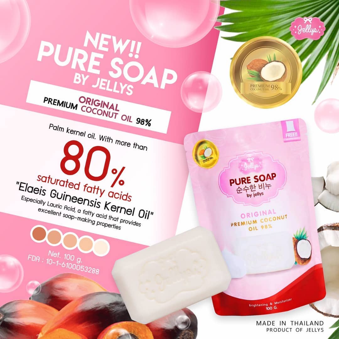 Pure Soap Original Premium Coconut Oil 100% By Jellys Pure Soap